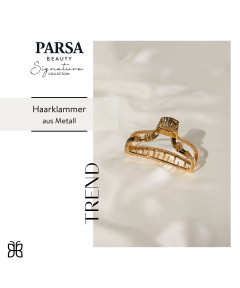 PARSA SIGNATURE plaukų žnyplės, metalinės, aukso sp.