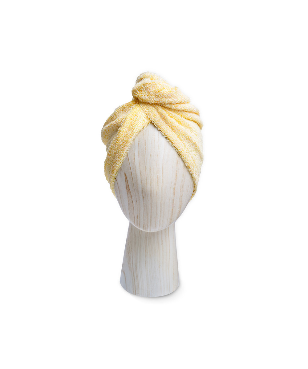 „Malou & Marius" bambukinis galvos rankšluostis - turbanas. Geltonas 1